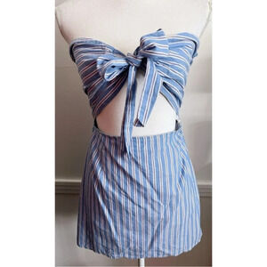 Superdown • Diya Blue White Striped Off Shoulder Dress